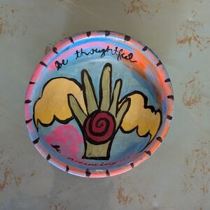Colorful Hand-Painted Wooden Bowl